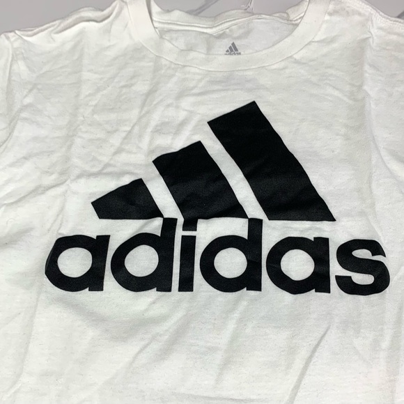 NWOT Adidas Women’s White Round Neck Short Sleeves Tee Size Small - Picture 2 of 8